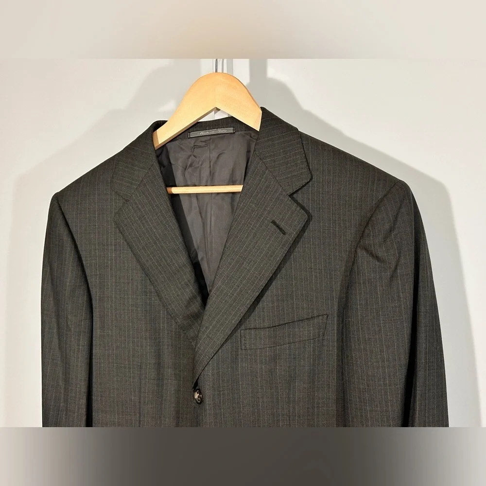 E. Zegna Neiman 15 Mil 15 Pinstripe Blazer IT 52L,US 46L Italy Ermenegildo